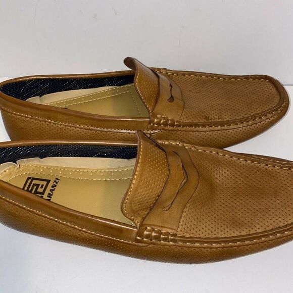 Faranzi Serpent Faux Tan Leather Loafers Men’s 9.5 - Picture 1 of 6